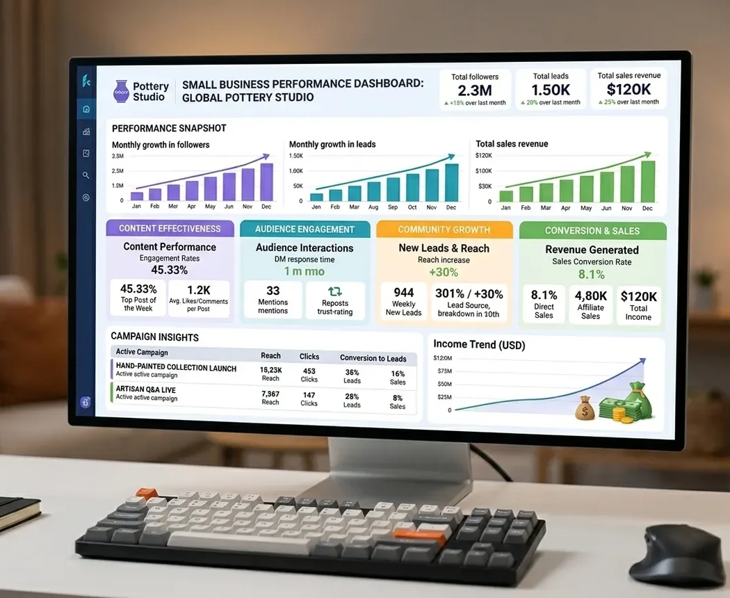 Social media marketing dashboard