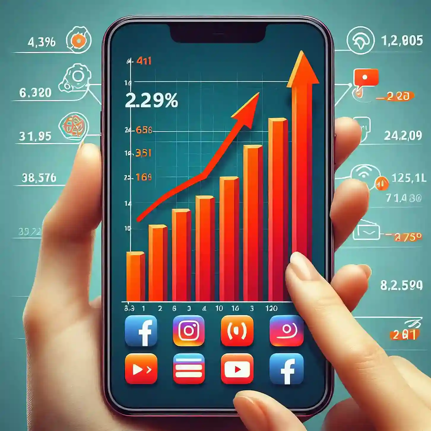 Small business owner reviewing social media marketing strategy