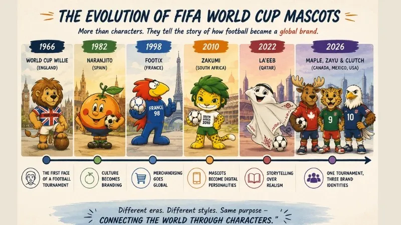 evolution of fifa world cup mascots