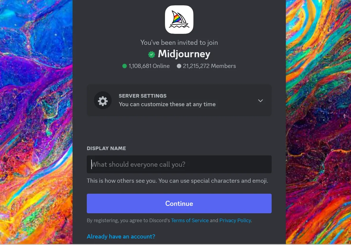 MidJourney with Discord