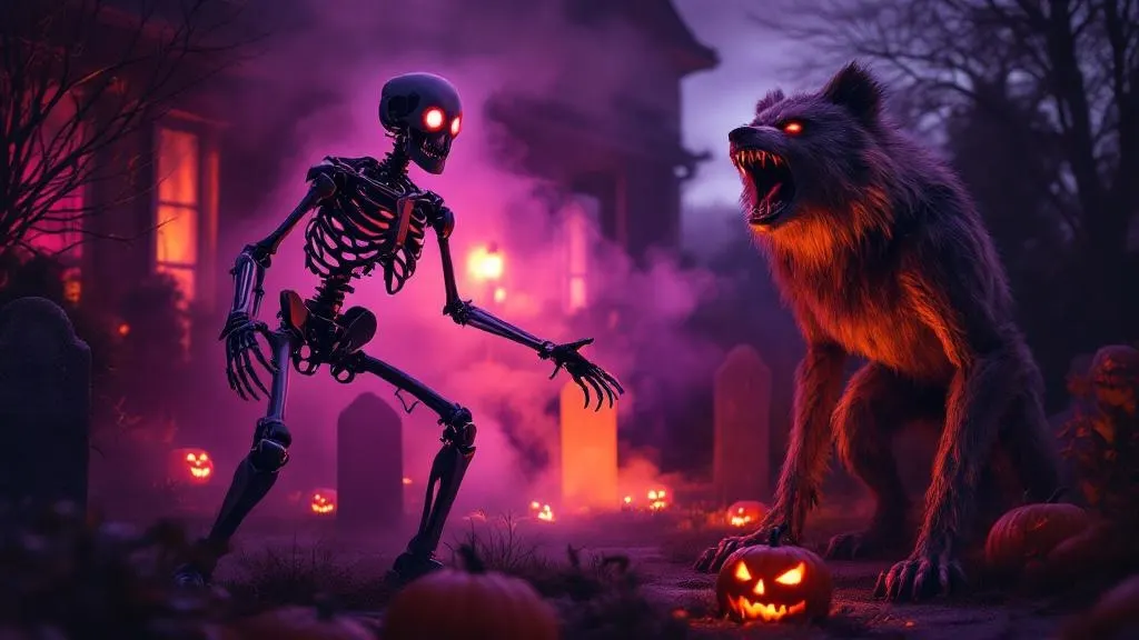 Abstract motion composition suggesting animated Halloween energy