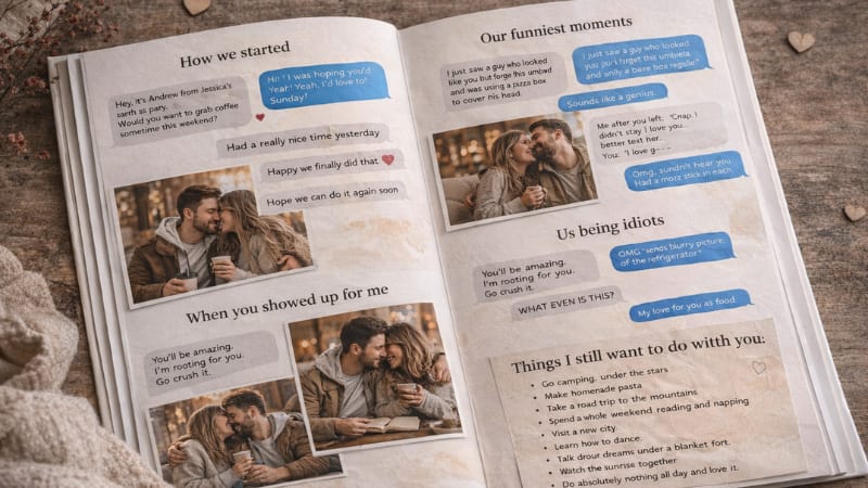 4. Photobook of Your Favorite Text Threads (Receipts of Real Love) illustration