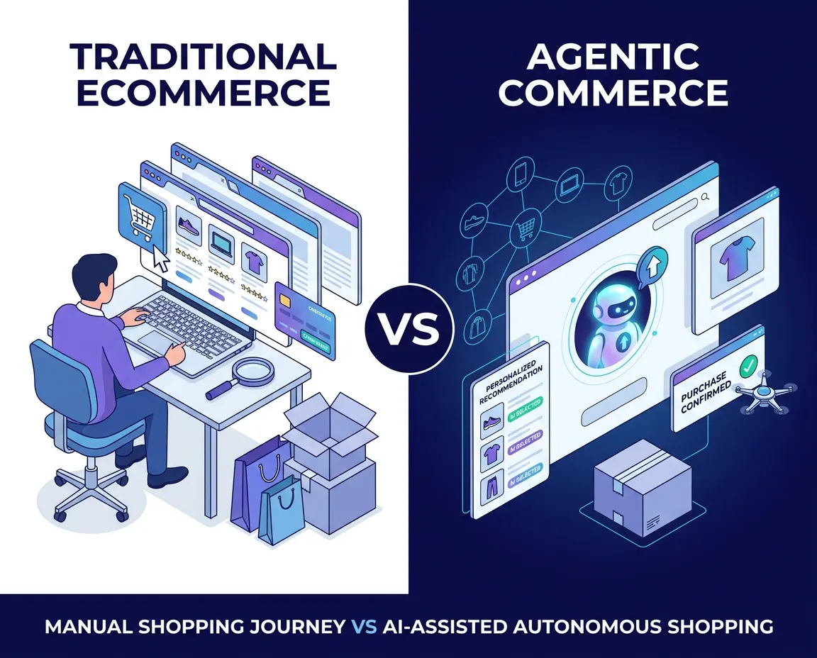 Traditional Ecommerce vs Agentic Commerce